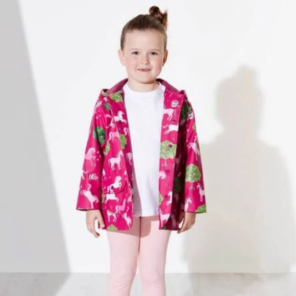 Hatley Other - Hatley “Pony Orchard on Pink” Toddler Raincoat – Size 2T (Soft Terry Lined)